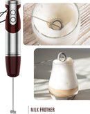 MegaWise Pro Titanium Reinforced 3-in-1 Immersion Corded Hand Blender, Powerful MOTOR with 80% Sharper Blades, 12-Speed Corded Blender, IncludingWhisk and Milk Frother (3-in 1 Red) by TinyTreasures Baby Boutique