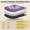 downluxe Indoor Chair Cushions for Dining Chairs, Soft and Comfortable Textured Foam Kitchen Chair Pads with Ties and Non-Slip Backing, 16" x 16" x 2", Purple, 4 Pack by CozyNest Decor