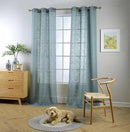 MIUCO Semi Sheer Curtains Poly Linen Textured Solid Grommet Curtains 63 Inches Long for Living Room 2 Panels (2 x 37 Wide x 63" Long) Teal by CozyNest Decor