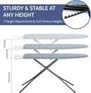 APEXCHASER Ironing Board, Full Size Iron Board with Iron Rest, lightweight Ironing Board with Height Adjustable, Extra Thick Heat-Resistant Cover with Padding, Heavy-Duty Sturdy Metal Legs, 43x13 Blue by CozyNest Decor