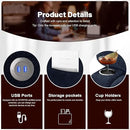 Loveseat Recliner Sofa Set with 2+1 Pieces, 2 Seater Minimalist Style Fabric Manual Pull Tab Reclining Loveseat with USB Charge Ports, Cup Holders, Recliner Couches for Living Room, RV, Blue by CozyNest Decor