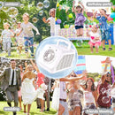Automatic Rotating Bubble Machine 12 Holes Bubble Blower Plugin or Battery Operated Portable Bubble Maker 20000+ Big Bubbles Per Minute Bubbles for Outdoor Wedding Birthday Easter Party by TinyTreasures Baby Boutique