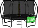 Trampoline 8FT 10FT 12FT 14FT 16FT, Recreational Trampolines with Enclosure Net and Ladder, Outdoor Anti-Rust Trampolines for Kids and Adults, ASTM Approved by TinyTreasures Baby Boutique