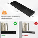 Floating Shelves for Wall, 31.5" W x 6.7" D x 1.5" H, Wooden Wall Mounted Display Shelves with Invisible Brackets for Living Room, Bedroom, Bathroom, Kitchen Decor and Storage, Set of 2, Black by CozyNest Decor