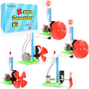 5 Bulk STEM Generator Kits for Kids, DC Motor Science Experiments, Engineering Building Projects Activities STEAM Toys, Class Educational Learning Classroom Activity, Free Energy Hand Generators Kit by TinyTreasures Baby Boutique