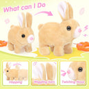 Plush Bunny Easter Toys for Kids,Interactive Bunny with Sounds,Can Walk,Wag Tail and Twitch Nose with Remote Control Leash,Easter Eggs with Pull Back Cars,Easter Birthday Gift for Toddlers by TinyTreasures Baby Boutique