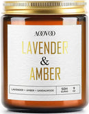 AOOVOO Lavender Amber Candles - 9 oz Scented Candles, Aromatherapy Candle, Soy Candle for Home Scented by CozyNest Decor