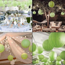 WYZworks Round Paper Lanterns 10 Pack (Light Apple Green, 16") - Hanging Paper Lanterns Lamp for Wedding, Birthday, Party and Home Decorations with 8", 10", 12", 16" Option by GreenHaven Gardens