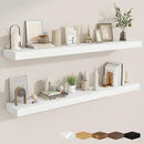 fuqing Floating Shelves for Wall, Bathroom Shelf Wall Mounted for Storage, Shelves with Invisible Bracket for Bedroom, Kitchen, Living Room, Farmhouse Small Book Shelf, 55 Inch Set of 2, White by CozyNest Decor