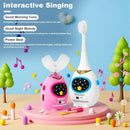Kids U Shaped Electric Toothbrush with Music, 3 Modes, Voice Teaching, Mouthpiece Cleaning, Soft Bristle, Type-C Charging, Ages 3-12 Boys & Girls (Power Pink) by TinyTreasures Baby Boutique