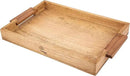 Mango Acacia Wood Serving Trays with Handles – Set of 2 Large Decorative Wooden Trays for Breakfast in Bed, Dinner, Snacks, Coffee Table, Ottoman, Couch & Patio Party – (16x10x1.75 & 8x12x1.75) Inches by CozyNest Decor