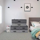 2PCS Foldable Blankets Clothes Comforters Storage Bin Organizer with Plastic Support Liner for Blankets, Towels, Comforter, Sweaters, Linen Sheets, Wrapping Paper, Black Grey by CozyNest Decor