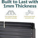 Sunnydaze 11.75" H Raised Metal Garden Bed - Galvanized Raised Garden Bed Outdoor for Vegetables and Flowers - Dark Gray - L-Shaped