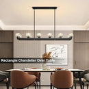 59 Inch Black Rectangle Wagon Wheel Chandeliers, Black Chandelier for Dining Room Over Table, Modern Crystal Long Chandelier, Farmhouse Large Linear Chandeliers for Kitchen Island by CozyNest Decor