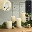 LUSHABOR Flameless Candles, 4 Pack Battery Operated Candles with Remote, Real Wax LED Fake Candles with Timer Flickering for Christmas Wedding Home Party D3 H 5" 6" 7" 9" Ivory by CozyNest Decor