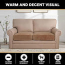 PrinceDeco Velvet Couch Cushion Cover Soft Stretch Cushion Slipcover for Chair Loveseat Sofa Cushion Furniture Protector Seat Cushion Sofa Cover (2 Piece Large Sofa Cushion Covers, Camel) by CozyNest Decor
