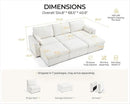 Oversized Modular Sofa Comfy Cloud Couch with Storage, Extra Deep Plush Sectional Sofa Set for Living Room, Covers Washable, Chenille, Olar (White, 6-Seater with 3 Ottomans, Sleeper) by CozyNest Decor