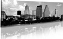 Austin Skyline Wall Art Black and White City Building for Living Room Cityscape Canvas Print Modern Home Decor Artwork Framed 14x48 Inch 1 Panels Panorama Pictures Landscape Poster Decoration by CozyNest Decor