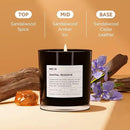 Santal Reserve Luxury Scented Candles, 9oz Soy Wax Candles for Home Scented, Sandalwood, Amber, Iris & Leather Scent, Long Burning Time, Gifts for Women, Men, Sister, Teacher by CozyNest Decor