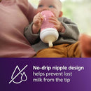 Philips Avent Natural Baby Bottles with Natural Response Nipples (Medium Flow, Flow 3), 9oz, Pink, 4-Pack, SCY903/14 by TinyTreasures Baby Boutique