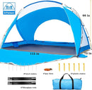Beach Tent, Portable Sun Shelter for 2/3/4/6-8 Person with UPF 50+ UV Protection, Easy Setup Waterproof Beach Shade Canopy Cabana for Family Outdoor and Picnics, Fishing with Carrying Bag by TinyTreasures Baby Boutique