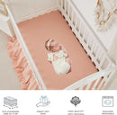Brandream Baby Crib Bedding Set for Girls Boys Gender Neutral Boho Bohemian Farmhouse Chic Ruffle 6-Piece Nursery Bedding Set - 100% Cotton with Washed Craft Blush Pink Super Soft by TinyTreasures Baby Boutique