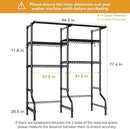 U14 Over Washer and Dryer Storage Shelves, 4 Tiers Laundry Room Storage and Organizer System, Space Saving Clothes Drying Rack with 2 Clothes Hanger Rods, 66.5" W x 20.5" D x 77.4" H, Black by CozyNest Decor