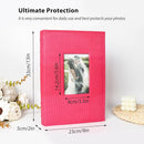 RECUTMS 4x6 Photo Album Photo Book Pack of 50 Sheets Holds 300 Photos,Leather Cover Picture Album with Front Window for Memories Couple Valentines Baby Wedding Family (Pink) by TinyTreasures Baby Boutique