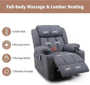 Rocker Swivel Recliner Chair for Adults, Overstuffed Large Manual Recliner Glider with Massage and Heat, Comfy Soft Fabric Living Room Reclining Sofa Chair(Technical Grey) by CozyNest Decor