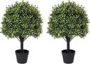 27“ Realistic Artificial Boxwood Topiary Trees Set of 2, Faux Boxwood Plants Outdoor UV-Resistant, No Maintenance Curb Appeal Fake Evergreen Bushes & Shrubs for Front Porch Outside Planter Decor by GreenHaven Gardens