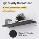 Floating Shelf, Set of 2 Wall Shelf, 24 in W x 12.75 in D x 2 in H Wooden Floating Wall Shelf with Invisible Brackets for Living Room/Bedroom/Bathroom/Kitchen Storage and Decor, Black by CozyNest Decor