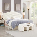 24KF Upholstered Button Tufted King Size Headboard with Nailhead Trim, Elegant Boucle Fabric California King headboard, 6031-K-Boucle-Ivory by CozyNest Decor