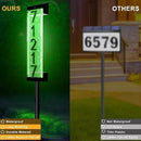 Solar House Number [Upgrade 3D Acrylic Number] Solar Address Sign Increase Brightness, Number Is Bold, Anchor Is Made Of Iron,Solar House Number Sign with Two Lighting Modes and Two Installation (White)(Manual without remote control) (Discoloration) by GreenHaven Gardens
