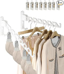 Wall Mount Coat Hanger Holder White Clothes Drying Organizer Rack Garment Hooks Aluminium Retractable Folding Indoor Wall Mounted Hanger Space Saver for Laundry Room Bedroom White 2 Pack with 8 Hooks by CozyNest Decor