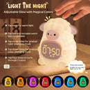 Sheep Alarm Clock with Night Light for Kids with Sleep Training and Sound Machine, Rechargeable Silicone Lamp OK to Wake Clock，Cute Animal Tabletop Lamp, Perfect Sleep Companion for Boys Girls, Pink by TinyTreasures Baby Boutique