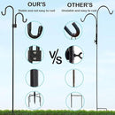 Double Shepherds Hooks For Outdoor 76 Inch, Heavy Duty Metal Bird Feeder Pole Stand With 5 Base Prongs, 28.5 To 76 Inch Adjustable Garden Holder For Hanging Plant, Wind Chimes, Wedding Garden Etc by GreenHaven Gardens