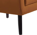 UIXE Accent Chair, Velvet Upholstered Armchair for Living Room, Modern Club Arm Chairs Comfy Single Sofa Button Tufted Bedroom Reading Seat - Orange, Set of 1 by CozyNest Decor