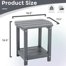 Adirondack Square Outdoor Side Table,2-Tier Storage Patio Side Table, HDPE End Tables for Backyard Pool Porch Garden Lawn(Grey) by GreenHaven Gardens
