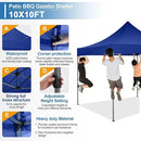 COBIZI 10x10 Pop Up Canopy Tent 10x10 Easy up Canopy, Heavy Duty Outdoor Canopy UPF 50+ All Weather Waterproof Instant Party Tents for Parties Gazebo with Handbag, Navy Blue(Windproof Upgraded) by GreenHaven Gardens