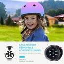 Adjustable Kids Bike Helmet with Knee & Elbow Pads Set, Color Gradient Design for Boys and Girls Aged 3-14+, for Skateboarding, Scooter, Roller & Inline Skating, Longboard by TinyTreasures Baby Boutique