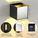 LANFU Indoor Cube Wall Light 10W COB 3000K Modern Up/Down Wall Sconce for Bedroom Living Room Staircase Lighting Fixture,1200 Lumen, Outside Wall Lights for House IP65 Waterproof Porch Lights by GreenHaven Gardens