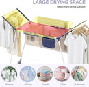 APEXCHASER Clothes Drying Rack Foldable, Drying Rack Clothing Large Space, Winged Laundry Rack with Sock Clips for Hanging Towels Clothes Dress Bedding Indoor Outdoor, White by TinyTreasures Baby Boutique