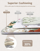 Blissful Diary Portable Baby Play Mats for Floor, Thicker Cushioned Foldable Baby Crawling Mat for Indoor Outdoor, Modern Abstract 43" X 43" by TinyTreasures Baby Boutique