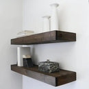 Modern Floating Shelves 3 Inches Thick for Wall, Wide Shelves for Kitchen, Living Room, Bedroom, and Bathroom, Natural Pine Wood, Rustic Wooden Shelf, (Set of 2) (Jacobean, 36Lx3Hx6D) by CozyNest Decor