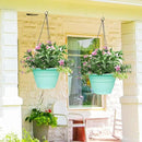 Plant Pots Set of 5, 10 Inch Round Flower Pots, Thickened Plant Planters with Drainage Holes, Garden Pots for Indoor Outdoor (Sky Blue) by GreenHaven Gardens
