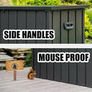 Domi Outdoor Deck Box 100 Gallon, Waterproof Lockable Steel Outdoor Storage Container for Outside Cushions, Garden Tools and Pools Equipment (Gray) by GreenHaven Gardens