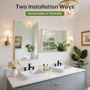 FARMER 16x20 Inch Gold Bathroom Mirror, Rectangle Wall Mounted Mirror, Vanity Mirror, Brushed Square Mirror, Framed Bathroom Mirror for Bedrooms, Entryways, Living Rooms, Horizontal/Vertical by CozyNest Decor