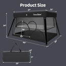 Pamo Babe Travel Crib Lightweight Playpen Baby Playard with Bassinet Portable Mini Playard by TinyTreasures Baby Boutique