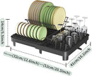 LEMIKKLE Dish Drying Rack, Large-Capacity Dish Drainer with Cutlery Holder Rotatable Water Drainer for Kitchen Counter,20.5" D x 16.1" W x 5.5" H by CozyNest Decor