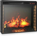BELLEZE 28" Electric Fireplace, 1500 W 5000 BTU Space Heater with Adjustable Timer, Realistic Wood Log & Crackling Sound, Indoor Fireplace for TV Stand Mantel, Bedroom, Living Room by CozyNest Decor